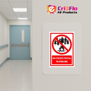 Indicator Semn nu faceti focul in padure, Sticker autocolant - Img 5