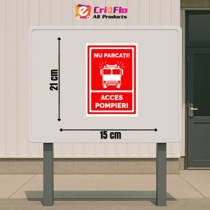 Indicator Semn nu parcati acces pompieri, Sticker autocolant - Img 2