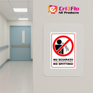 Indicator Semn nu scuipati no spitting, Sticker autocolant - Img 5