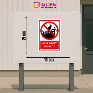 Indicator Semn nu va urcati pe statui, Sticker autocolant - Img 2