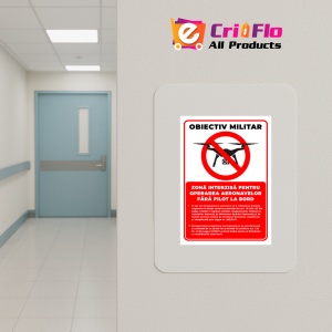 Indicator Semn obiectiv militar zone interzise pentru operarea aeronavelor fara pilot la bord, Sticker autocolant - Img 5
