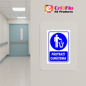 Indicator Semn pastrati curatenia, Sticker autocolant - Img 5