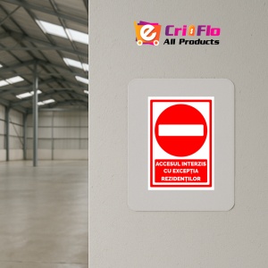 Indicator Semn pentru accesul interzis cu exceptia rezidentilor, Sticker autocolant - Img 4