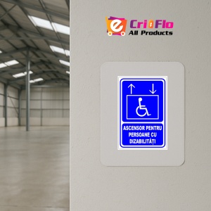 Indicator Semn pentru ascensor de persoane cu dizabilitati, Sticker autocolant - Img 4