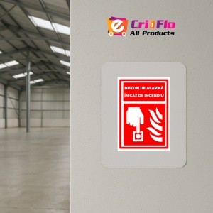 Indicator Semn pentru buton de alarma in caz de incendiu, Sticker autocolant - Img 4