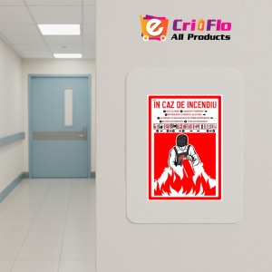 Indicator Semn pentru caz de incendiu si anuntarea pompieri, Sticker autocolant - Img 5