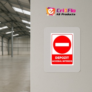 Indicator Semn pentru depozit accesul interzis, Sticker autocolant - Img 4