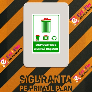 Indicator Semn pentru depozitare zilnica deseuri, Sticker autocolant - Img 3