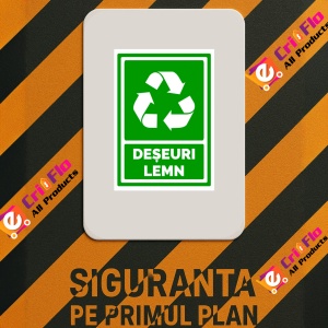 Indicator Semn pentru deseuri lemn, Sticker autocolant - Img 3