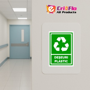 Indicator Semn pentru deseuri plastic, Sticker autocolant - Img 5