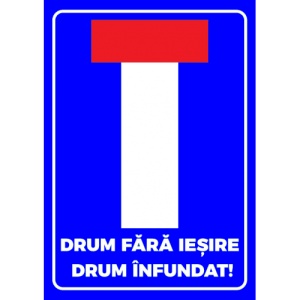 Indicator Semn pentru drum fara iesire drum infundat, Sticker autocolant - Img 1