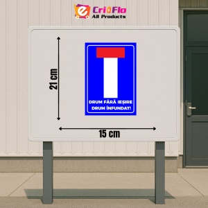 Indicator Semn pentru drum fara iesire drum infundat, Sticker autocolant - Img 2