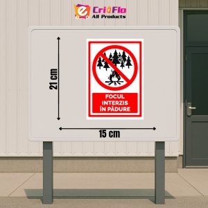 Indicator Semn pentru focul interzis in padure, Sticker autocolant - Img 2