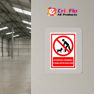 Indicator Semn pentru interzicerea hranirea cainilor in parcare, Sticker autocolant - Img 4