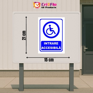 Indicator Semn pentru intrarea accesibila, Sticker autocolant - Img 2