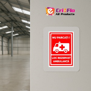 Indicator Semn pentru loc de parcate rezervat ambulantelor, Sticker autocolant - Img 4