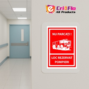 Indicator Semn pentru loc de parcate rezervat pompierilor, Sticker autocolant - Img 5