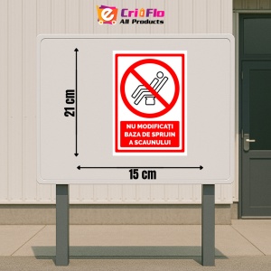 Indicator Semn pentru nu modificati baza de sprijin a scaunului, Sticker autocolant - Img 2