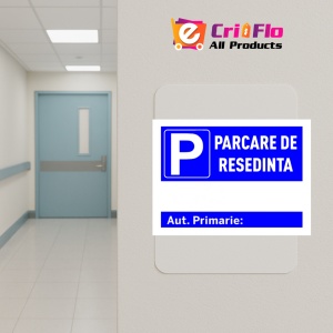 Indicator Semn pentru parcare de resedinta cu numar de autorizatie primarie, Sticker autocolant - Img 5