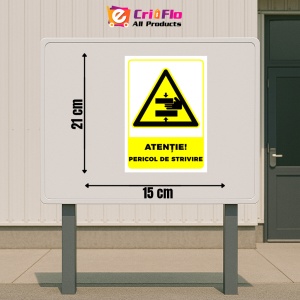 Indicator Semn pentru pericol de strivire, Sticker autocolant - Img 2