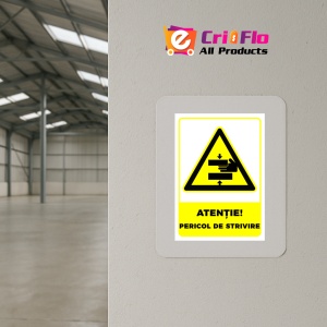 Indicator Semn pentru pericol de strivire, Sticker autocolant - Img 4