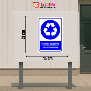 Indicator Semn pentru punct de colectare collection point, Sticker autocolant - Img 2