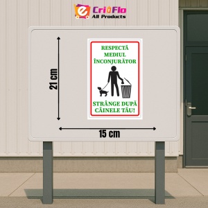 Indicator Semn pentru respectarea mediului inconjurator strange dupa cainele tau, Sticker autocolant - Img 2