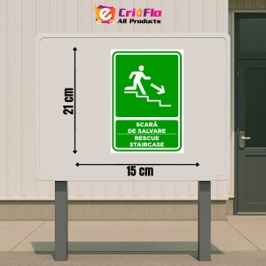Indicator Semn pentru scara de salvare sprea dreapta jos, Sticker autocolant - Img 2