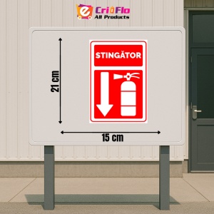 Indicator Semn pentru stingator in jos, Sticker autocolant - Img 2