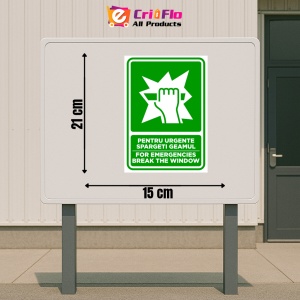 Indicator Semn pentru urgente sparge geamul, Sticker autocolant - Img 2