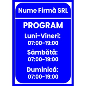 Indicator Semn personalizat pentru program, Sticker autocolant