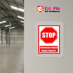 Indicator Semn stop pentru proprietate privata private property, Sticker autocolant - Img 4