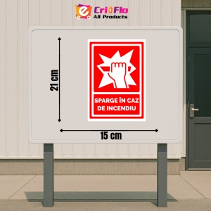 Indicator Semne sparge in caz de incendiu, Sticker autocolant - Img 2