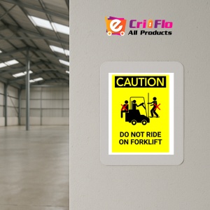 Indicator Sign caution do not ride on forklift, Sticker autocolant - Img 4