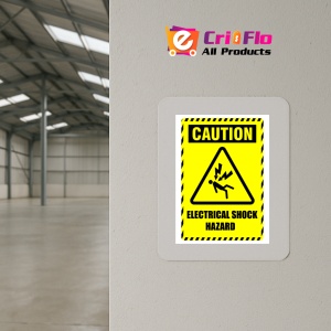 Indicator Sign caution electrical shock hazard, Sticker autocolant - Img 4