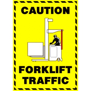 Indicator Sign caution forklift traffic, Sticker autocolant