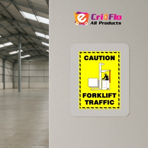 Indicator Sign caution forklift traffic, Sticker autocolant - Img 4