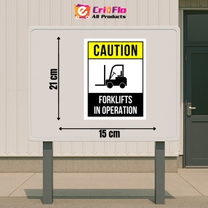 Indicator Sign caution forklifts in operation, Sticker autocolant - Img 2