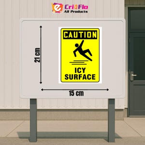 Indicator Sign caution icy surface, Sticker autocolant - Img 2