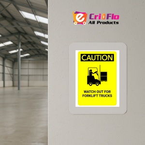 Indicator Sign caution watch out for forklift trucks, Sticker autocolant - Img 4