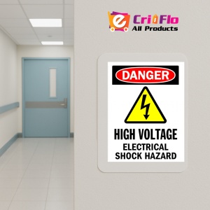 Indicator Sign danger high voltage electrical shock hazard, Sticker autocolant - Img 5