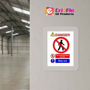 Indicator Sign danger no unauthorised access stay out, Sticker autocolant - Img 4