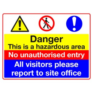 Indicator Sign danger this is a hazardous area, Sticker autocolant