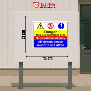 Indicator Sign danger this is a hazardous area, Sticker autocolant - Img 2