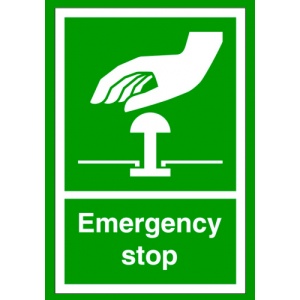 Indicator Sign emergency stop, Sticker autocolant