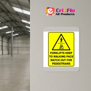 Indicator Sign forklifts keep to walking pace watch out for pedestrians, Sticker autocolant - Img 4