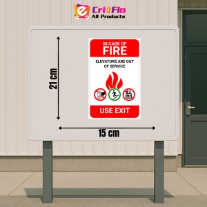 Indicator Sign in case of fire elevators are out of service use exit, Sticker autocolant - Img 2