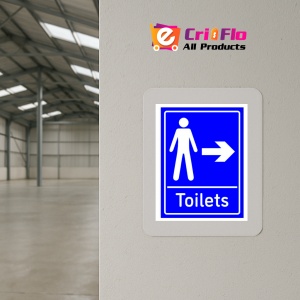 Indicator Sign Mens Toilets Arrow Right, Sticker autocolant - Img 4