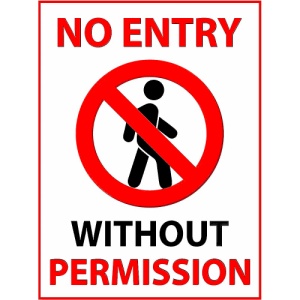 Indicator Sign no entry without permission, Sticker autocolant