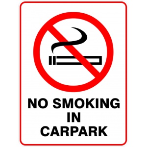 Indicator Sign no smoking in car park, Sticker autocolant